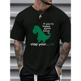 Dinosaur Slogan Printed Commuter T-Shirt