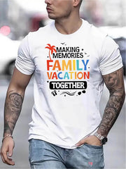 Summer Trendy Short Sleeve T-Shirt for Men, Breathable Casual Crew Neck Top, Versatile Lightweight Tee for Daily Outdoor Wear, Comfortable Individual Style