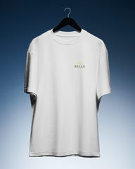 DIYANYONE Original "RELAX" Crown Cotton T-Shirt - Luxury Brand Parody Tee, Stress Relief Wellness Style