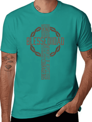 100% Cotton Father's Day Gift for Dad Husband Blessed Dad Christian T-Shirt