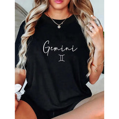 100% Cotton Gemini Sign Minimalist Zodiac Womens T-Shirt