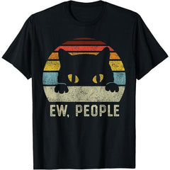Ew People Retro Cat Funny Vintage T-Shirt
