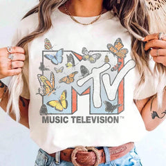 Lots Of Butterflies T-Shirt, Vintage Music Television Tee, Retro 80s & 90s Family Matching Tee