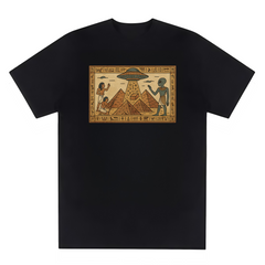 Ancient Egypt Alien UFO Pyramid Conspiracy Theory Graphic Unisex T-Shirt