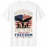 America 250 Years Of Freedom Patriotic Eagle Flag 1776 2026 4th July Unisex Tee