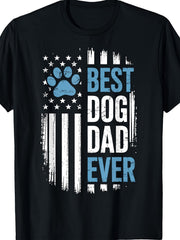 Best Dog Dad Ever USA American Flag Puppy Lover Fathers Day Gift Unisex Tee