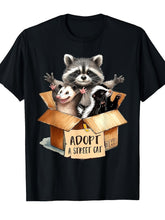 Adopt A Street Cat Opossum Raccoon Skunk Retro Wildlife Animal Lover Unisex Tee