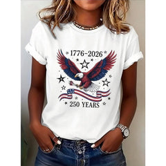 1776 2026 250 Years Freedom Patriotic 4th July Flag Vintage Gift Unisex Tee