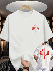 Fish On Fishing Sport Graphic Outdoor Catch Reel Angler Unisex Tee