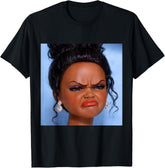 Funny Angry Disgusted Black Doll Face Meme Graphic Unisex Shirt
