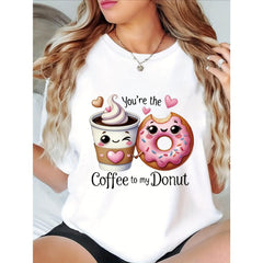 Coffee To My Donut Cute Couple Matching Romantic Breakfast Foodie Gift UnisexTee