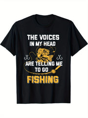 Voices In Head Telling Go Fishing Funny Angler Gift Casual Summer Unisex Tee