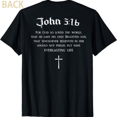 John 3:16 Christian Bible Verse Religious BACK DESIGN T-Shirt