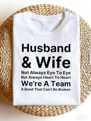 Not Eye To Eye Heart To Heart Funny Vintage Couple Shirt Husband Wife Unisex Tee