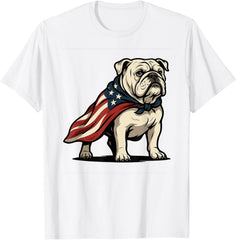 Patriotic Bulldog 4th Of July Funny Dog Lover Flag Independence Day Unisex Tee