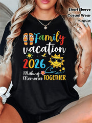 Family Vacation 2026 Making Memories Flip Flops Sun Casual Summer Gift UnisexTee