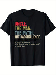 Uncle The Man The Myth The Bad Influence Funny Christmas Thanksgiving Gift Tee