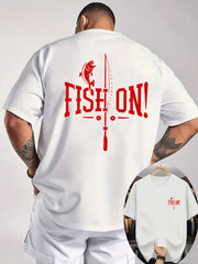 Fish On Fishing Sport Graphic Outdoor Catch Reel Angler Unisex Tee