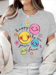 Happy To See Your Face Cartoon Teacher Appreciation Day Gift Casual Unisex Tee