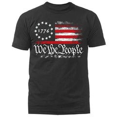 Men's "We The People" 1776 Patriotic Graphic T-Shirt Men's American Heritage Flag Inspired Casual Tee