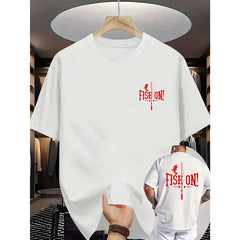 Fish On Fishing Sport Graphic Outdoor Catch Reel Angler Unisex Tee