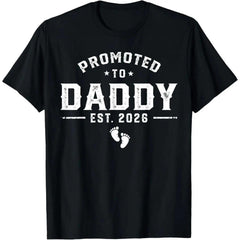 Daddy Est 2026 New Dad T-Shirt - Daddy To Be Pregnancy Announcement Graphic Tee, Unisex Casual Top
