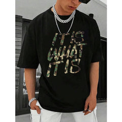 Camo Tee | Men's Camouflage Pattern T-Shirt | IT IS WHAT IT IS Design | Perfect For Vacation & Leisure | 100% Cotton | Unisex Style | Unique Gift Idea
