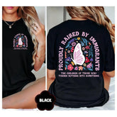 “Proudly The Children Of Those Who Turned Nothing Into Something” Heritage T-Shirt, Family Pride Graphic Tee, Unisex Black Dual-Sided Cotton Top for Men and Women, Inspirational Gift