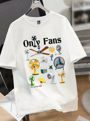 Men's Casual Graphic Print Short Sleeve T-Shirt Graphic Tees Men Y2k T-Shirt Fans