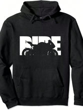 Men's Motorcycle Rider Graphic Hoodie – Casual Sweatshirt With Pocket, Streetwear Style