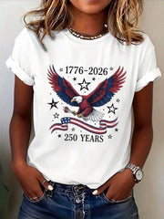 1776-2026 250 Years Graphic Tee for Men Women, Patriotic American Flag Short Sleeve T-Shirt, Casual Crew Neck Top for 4th of July Independence Day Celebration Gift