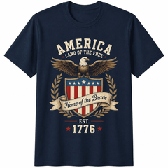 1776-2026 Patriotic Eagle Shield Graphic T-Shirt, American 250th Anniversary Celebration Tee for Men and Women