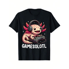 1pc Gamesolotl Axolotl Video Gamer Kawaii Anime Gifts Boys T-Shirt Gifts For Men Boy Family YYQ