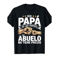 Men'S Spanish Ser Papa Es Un Honor Tshirt Suitable for Uncle Gift Sm Casual Henley Shirt with Round Neck Short Sleeve Spanish Text for Father'S Day Present Machine Washable Ccomfortable, Casual T-Shirt Suitable for All Seasons