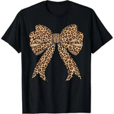 Cute Bow Leopard Print T-Shirt - Coquette Aesthetic Graphic Tee, Unisex Trendy Casual Wear