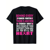 Behind Every Cancer Fighter Is An Even Stronger Family Who Stands By Them Supports Them And Loves Them Breast Cancer Awareness Warrior Gift Unisex Tee