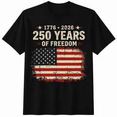 250 Years of Freedom Patriotic American Flag T-Shirt for Men Women | 1776–2026 Vintage USA Graphic Tee