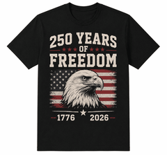 250 Years of Freedom Patriotic Bald Eagle T-Shirt for Men Women | 1776–2026 USA Graphic Tee
