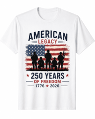 250 Years of Freedom T Shirt, Men's Vintage Patriotic American Flag Tee, USA Independence Day Shirt