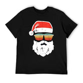Santa Face Retro Sunglasses Christmas T-Shirt