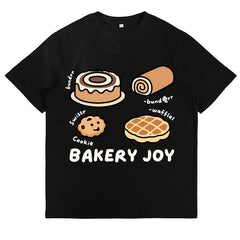 Cartoon Bakery Food Graphic T-Shirt for Men