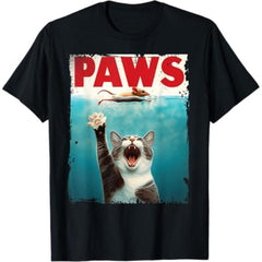 PAWS Parody Cat Mouse Humorous T-Shirt