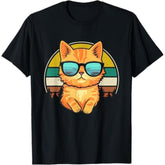 Vintage Tabby Cat Wearing Sunglasses T-Shirt