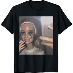 Funny Cry Doll Face Meme y2k style Graphic Unisex Shirt