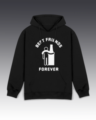 DIYANYONE Original "BEST FRIENDS FOREVER" Hoodie - Heavyweight Cotton Blend Pullover, Funny Alcohol Humor Hoodies