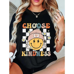 Retro Choose Kindness Smile Face T-Shirt