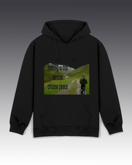 DIYANYONE Original "CHOOSE PEACE" Hoodie - Heavyweight Cotton Blend Wellness Pullover, Nature Landscape Mental Health Hoodies