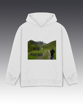 DIYANYONE Original "CHOOSE PEACE" Hoodie - Heavyweight Cotton Blend Wellness Pullover, Nature Landscape Mental Health Hoodies