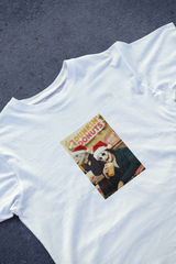 DIYANYONE Original Horror Icons Christmas Cotton T-Shirt - Dunkin' Donuts Pop Culture Meme Tee, Dark Humor Holiday Style