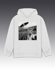 DIYANYONE Meme Hoodies: Cat Selfie Field UFO Abduction Trip